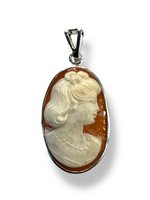 Pendant Mandile 1922 Woman Cammei  in Silver Conchiglia 2MCICM74